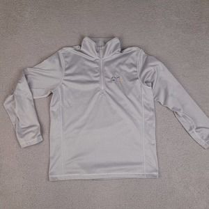 North Face Jacket Mens‎ Large Gray Fleece 1/4 Zip Long Sleeve On. Embroidered
